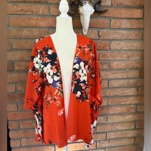 Orange Floral Kimono